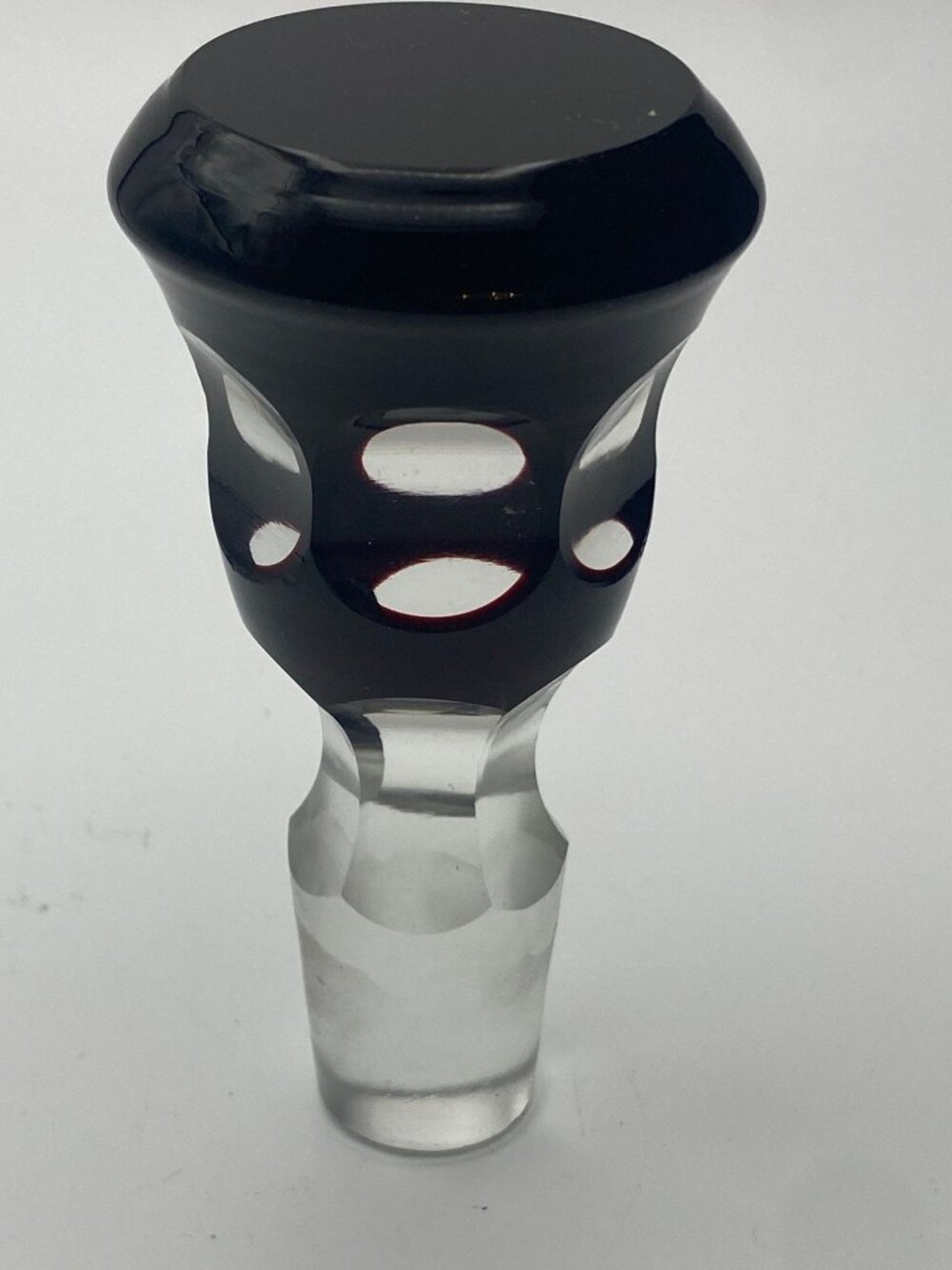 Black and Clear Glass Stopper
